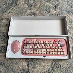 Cute Pink Keyboard With Free Slippers 