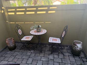 Metal table and chair set. Free