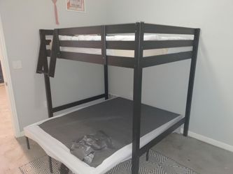 Dark Brown Wood Bunk Bed Frame