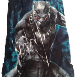 Black Panther Fleece Blanket And Three Pillow Cases Pre-owned Perfect Condition $15