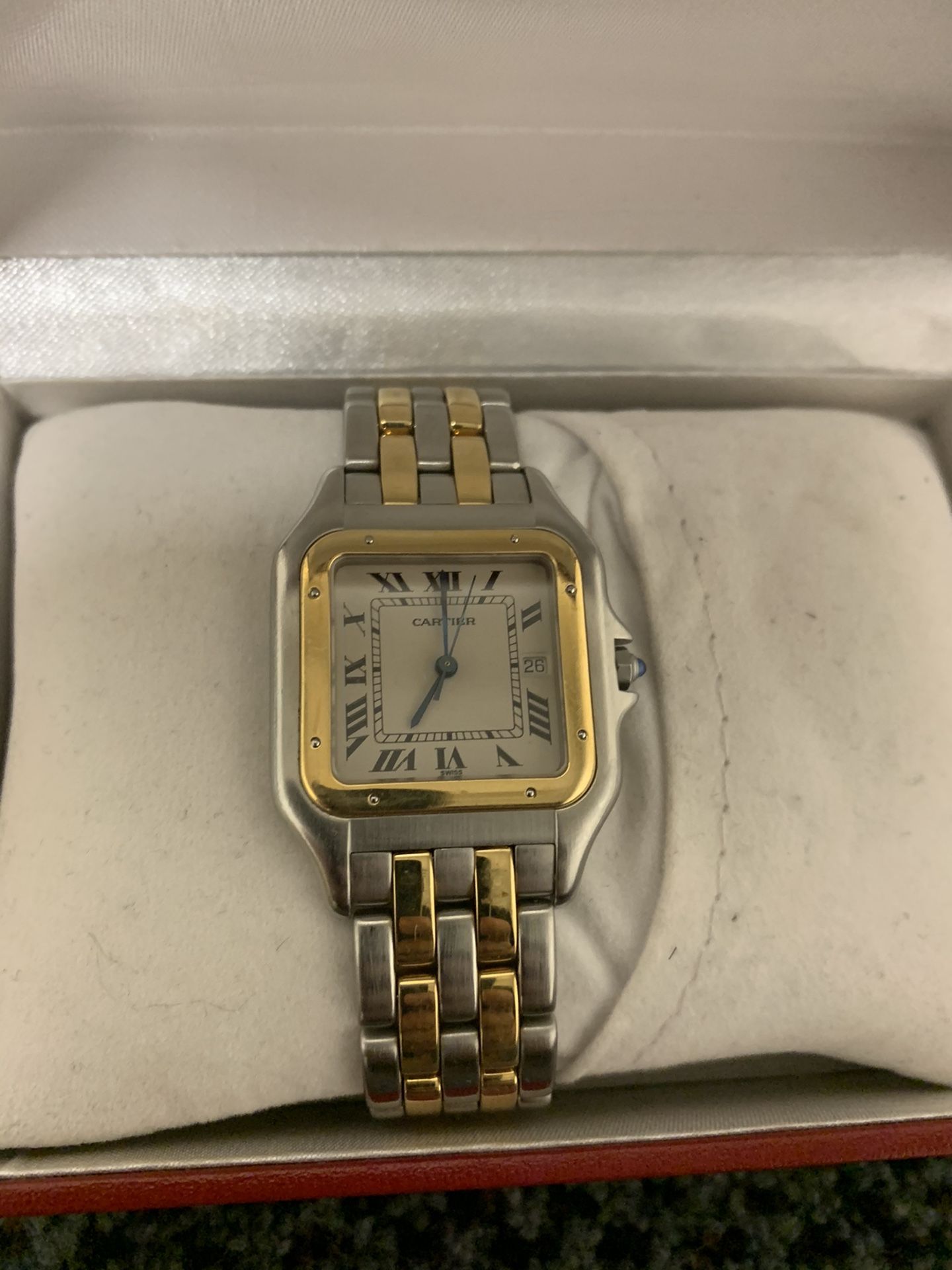 Cartier Panther 30mm Large Two Strips Two Tone w/box