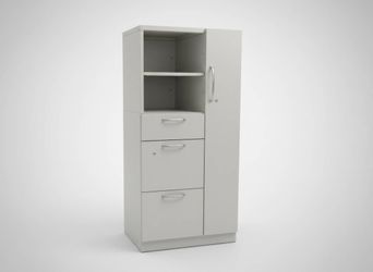 Tall Storage Cabinet with Drawers and Shelves by Steelcase