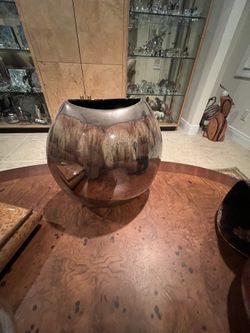 Bronze Colored Metallic Vase