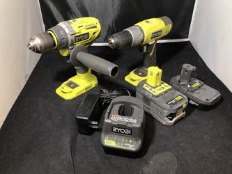 Ryobi P271 One+ 18V 1/2” 2 speed Drill and P251 One+ 18V 750 inch Hammer drill