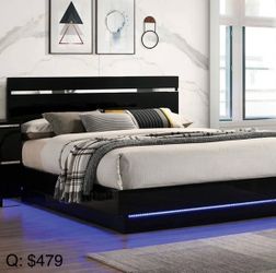 Queen bedframe with lights