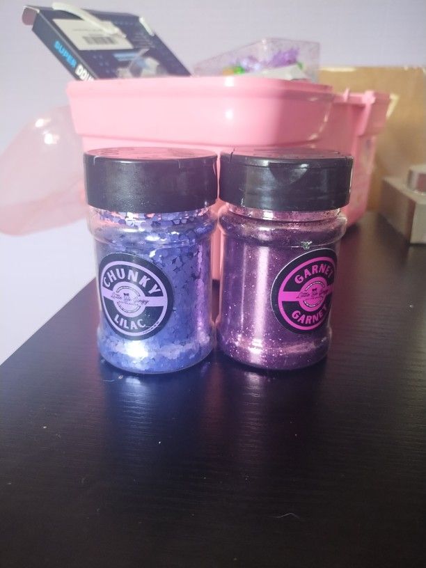 2 Containers Of Purple Glitter (Used)