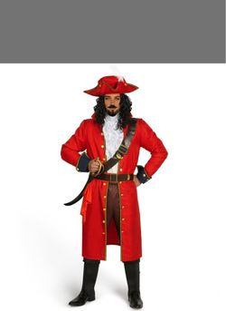 Spooktacular Creations Mens Pirate Captain Costume Set, Red Deluxe Captain Outfit for Adult Halloween Dress Up Party Cosplay Adult Medium New
