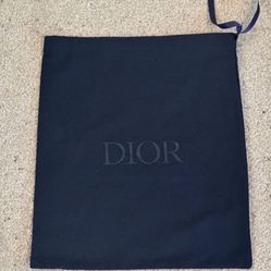 Black Dior Dust Bag Drawstring Raised Large Logo For Shoes Purse Or Handbag 12” By 15”