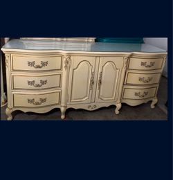French Provincial Dresser with Custom Glass Top