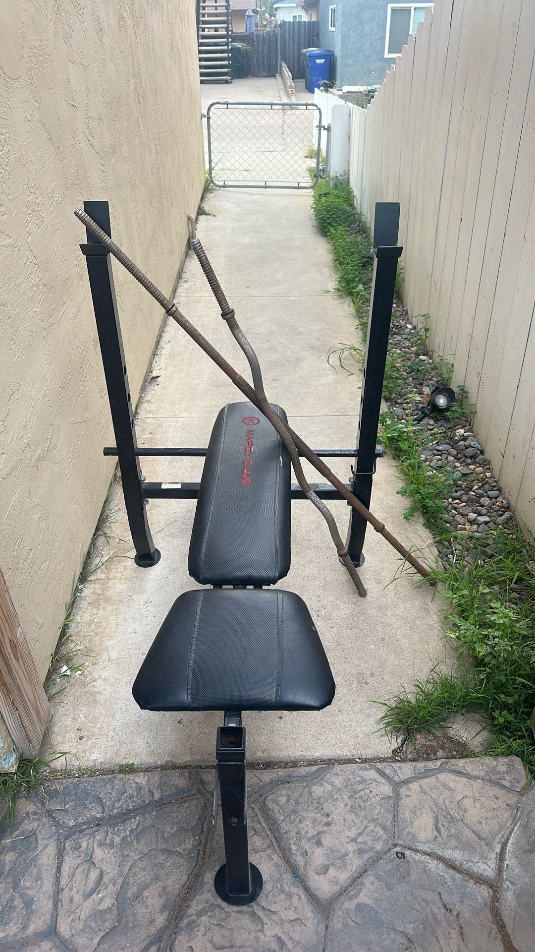 Weights Bench With Straight Bar And Curl Bar