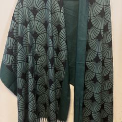 New Black and green warm shawl