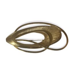 Vintage 1950s/60s EMMONS Space Age Brooch Pin Mid-Century Atomic Oval Textured Gold Tone - Women’s Jewelry 