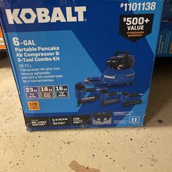 6 Gallón Air Compressor and 3Tool Combo Kit $220