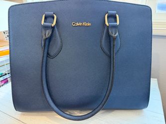 Calvin Klein Navy Saffiano Tote Bag