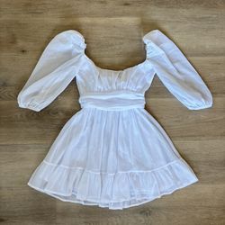 White Puff Sleeve Dress
