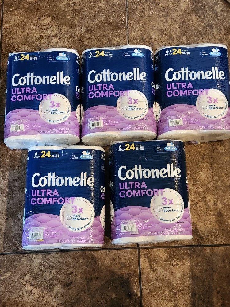 Brand New Packages Of Cottonelle Ultra Comfort Toilet Paper 6 Mega Rolls =24 Regular Rolls