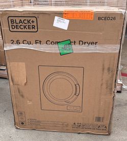 BLACK+DECKER 2.65 cu. ft. Capacity White Electric Dryer BCED26