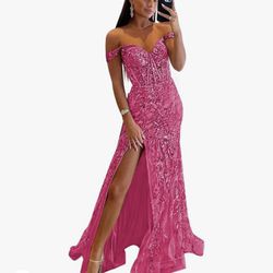 Hot Pink Prom Dress 