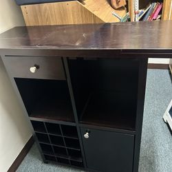 Espresso color sideboard cabinet with wine storage