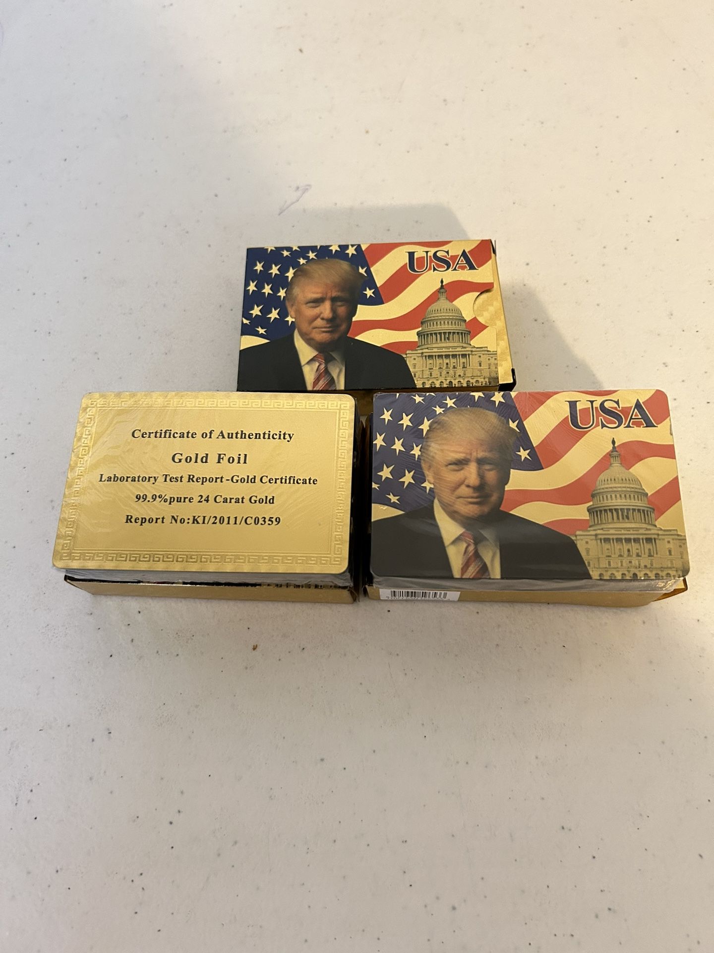 Trump Playing Cards 24 Carat Gold Foil