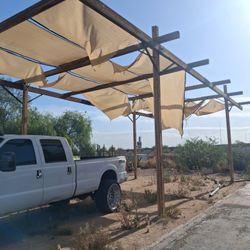 Huge RV sun shade structure