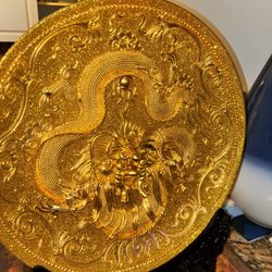 1976 Chinese Gilt Bronze Charger 