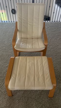 IKEA POÄNG Armchair with Ottoman – Good Condition