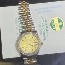 Rolex Date 34mm Factory Papers Buy Sale Trade 10k Platinum 14k Silver Rhodium Coins Scrap Rings Chain Bracelet 