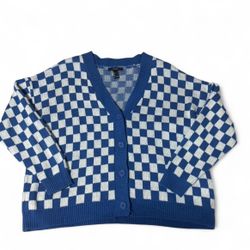 Blue Checkered Cardigan 