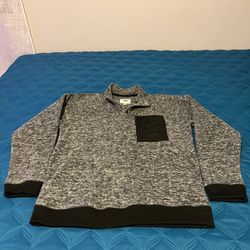 Old Navy Fleece Button Collared Sweater (Black/Gray) XL Men’s NWOT