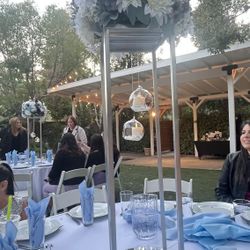 Dusty Blue Centerpieces 