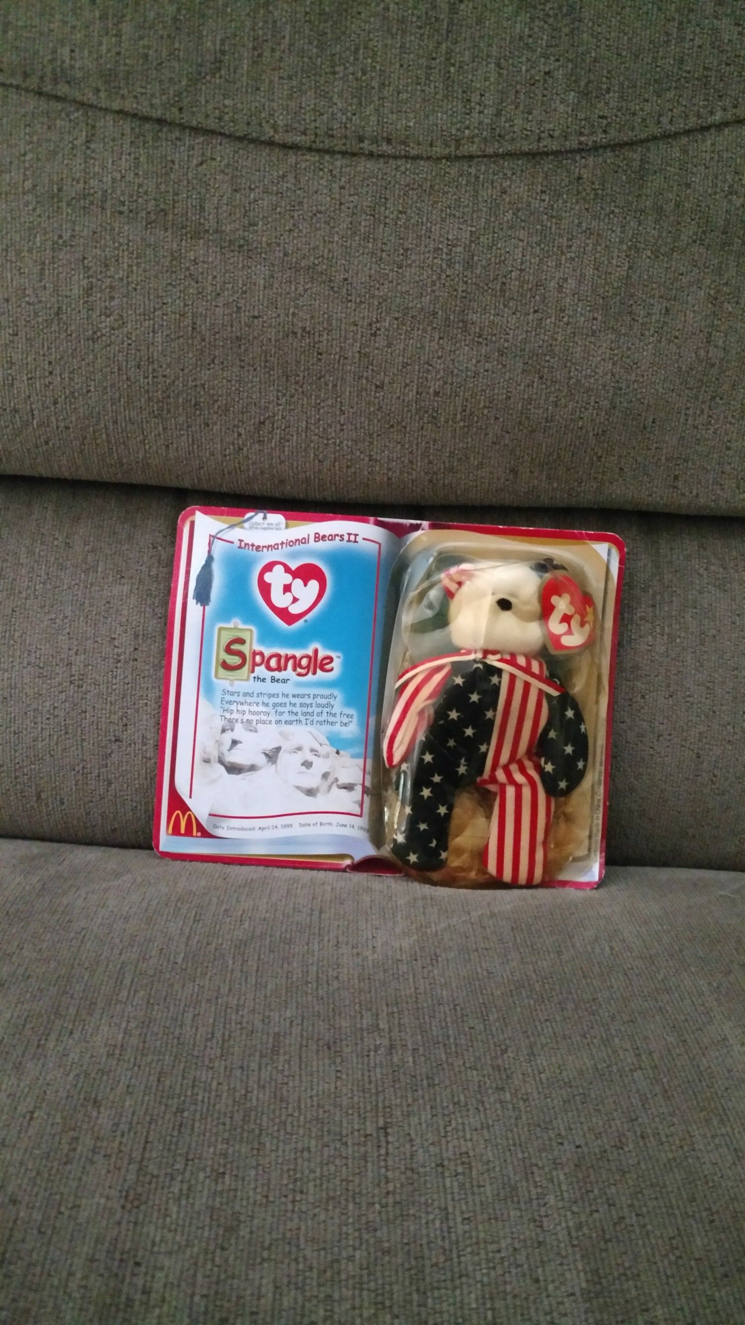 International striped bear plush new with box brand new never opened