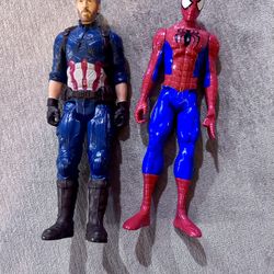 Marvel Spiderman And Captain America Action Figures