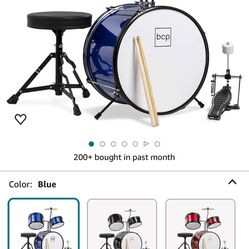 Beginner 3 Piece Drum Set, New In Box