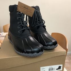 $45 NEW SIZE 8 MENS BLACK BOOTS 