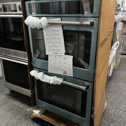 Stainless Steel GE Café Double Wall Oven 30” Wide Electric 