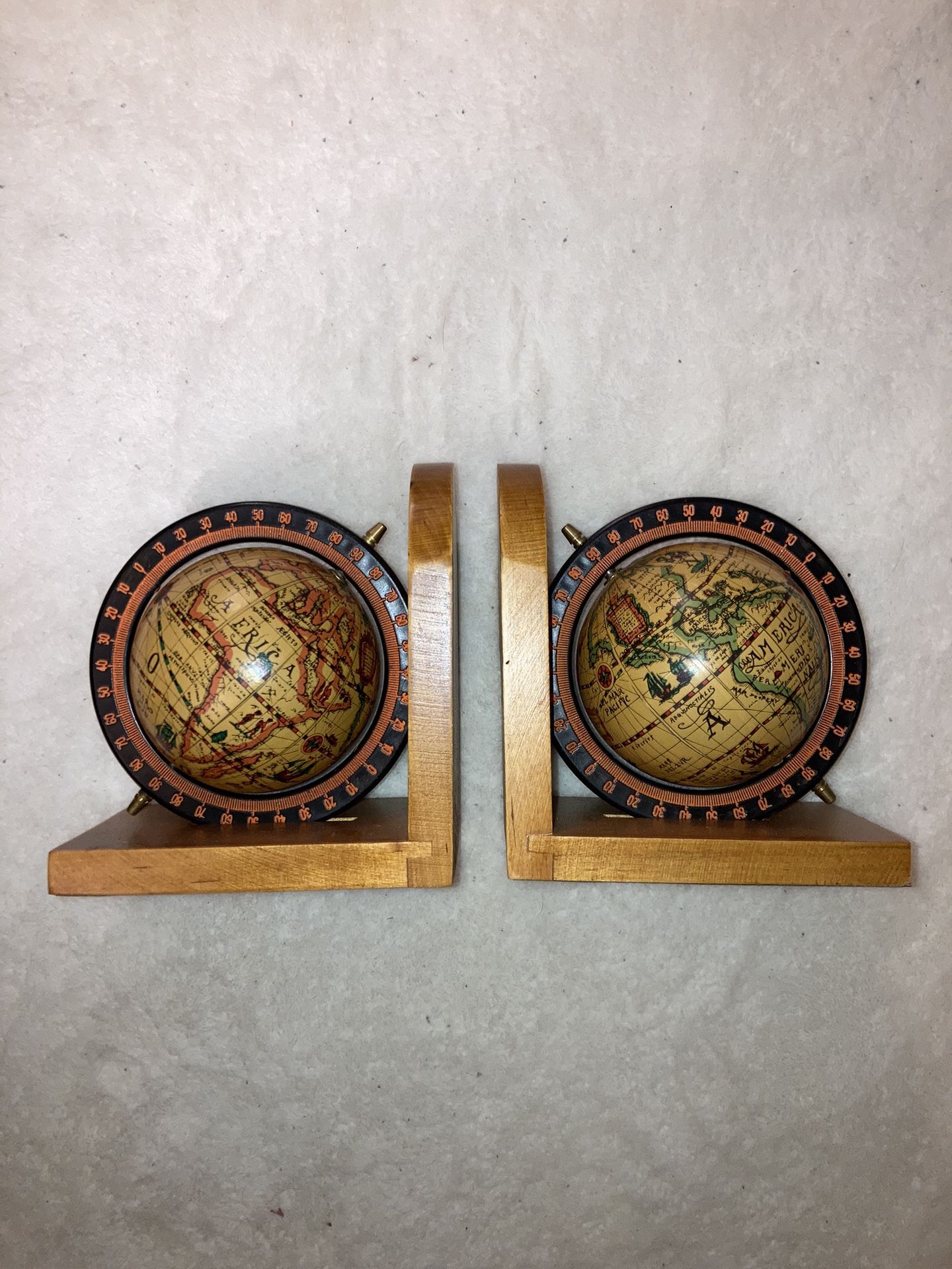 Vintage Globe Bookends