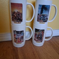 Collectible Hardee's/Dr Pepper Oklahoma History Mugs.