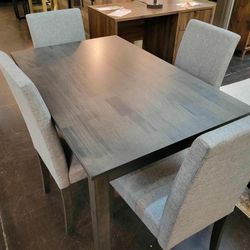 New Grey 5pc Dining Table Set