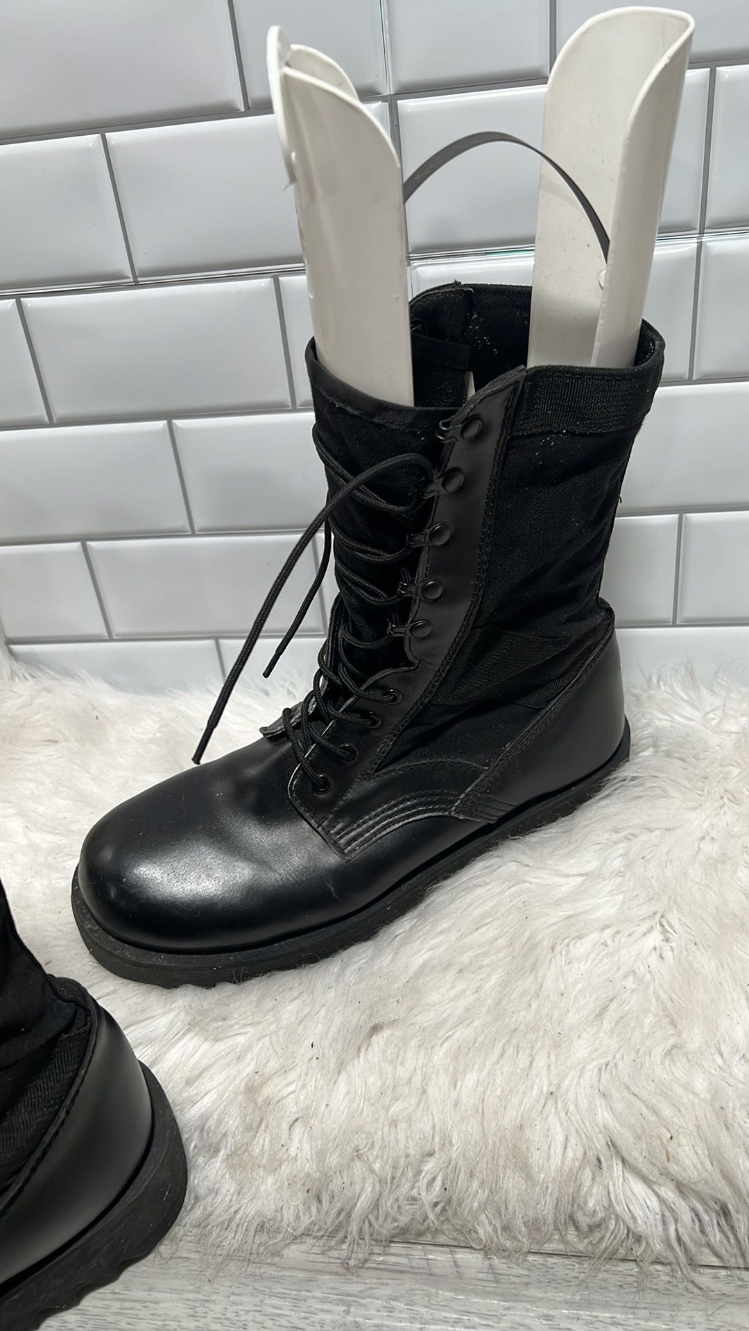 Boots Combat Jungle Ripple Sole Black Military 10"