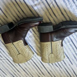 Beige and brown boots, size 6 for children