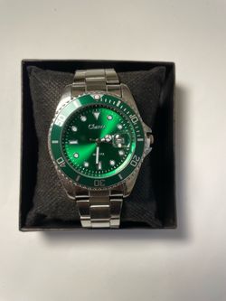 Green & silver watch with a sporty look