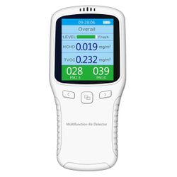 Air Quality Monitor Indoor, 8 In 1 Formaldehyde Detector, Voc Meter, Detect Indoor HCHO,TVOC,AQI,PM2.5,PM10,PM1.0,Temperature And Humidity Tester. Col