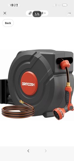 Brandnew in box 3rd Generation Retractable Garden Hose 130 ft x 1/2 inch Heavy Duty Wall-Mounted Hose Reels for Outside 180° Swivel Automatic Slow Ret