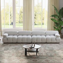 Magic Home 4-Seater Beige Modular Couch Sectional