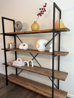 (MOVING SALE) AllModern Gwyneth WIDE 72” Exagere Bookcase - Iron + Wood