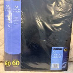 60-Pocket Business A4 Sheet Presentation Book, 120-Page A4 Presentation Display Book