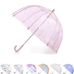 totes Kids Clear Bubble Umbrella with Dome Canopy, Lightweight Design, Wind and Rain Protection Umbrella, Pink, Kids - 38" Canopy