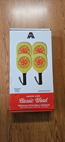 NEW Amazin' Aces Classic Wood Premium PickelBall Paddles.