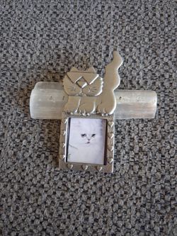 Vintage JJ Jonette Cat Photo Frame Brooch